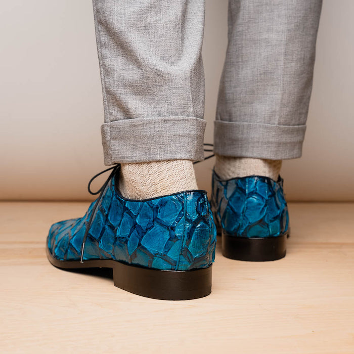 Marco Di Milano Olivieri: Caribbean Blue Leather Shoes