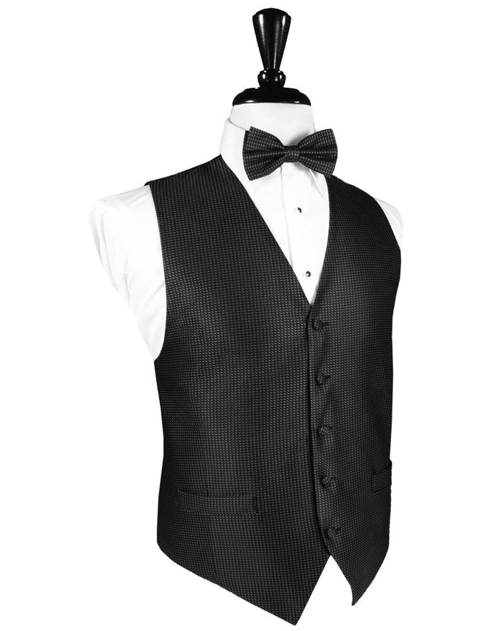 Asphalt Silk Weave Tuxedo Vest by Cristoforo Cardi