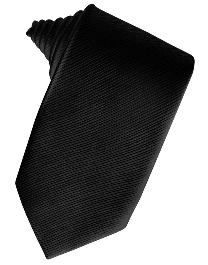 Black Faille Silk Necktie by Cristoforo Cardi