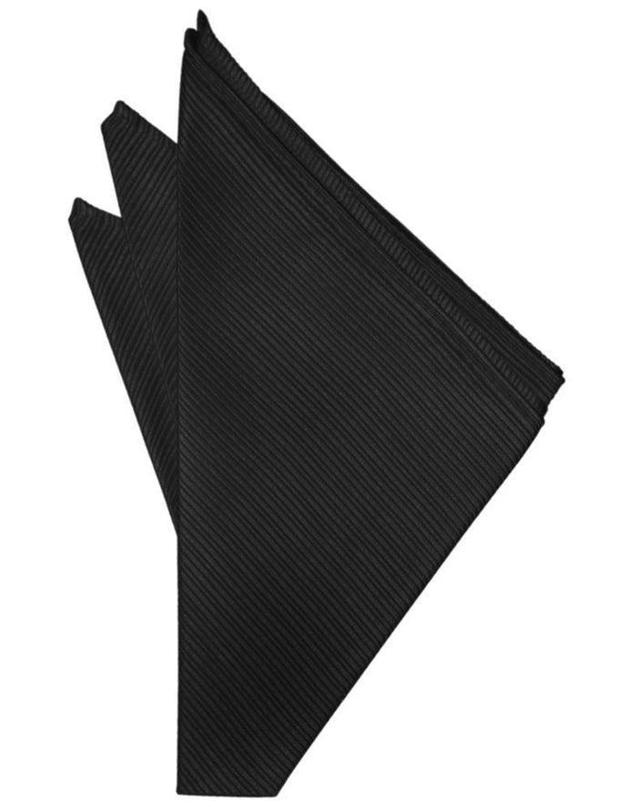 Black Faille Silk Pocket Square by Cristoforo Cardi