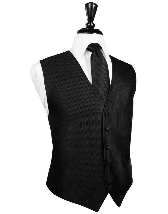 Black Faille Silk Tuxedo Vest Cristoforo Cardi