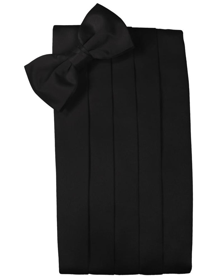Black Noble Silk Cummerbund & Bow Tie Set by Cristoforo Cardi