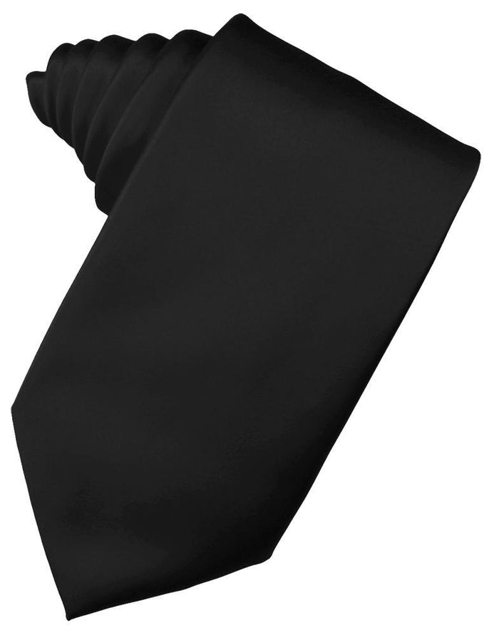 Black Noble Silk Necktie by Cristoforo Cardi