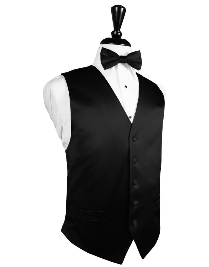 Black Noble Silk Tuxedo Vest by Cristoforo Cardi