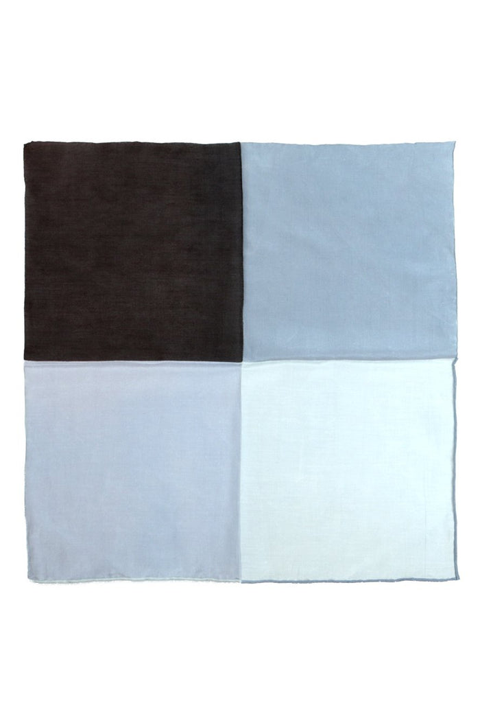 Black Silk & Cotton Blend Quad Pocket Square by Cristoforo Cardi