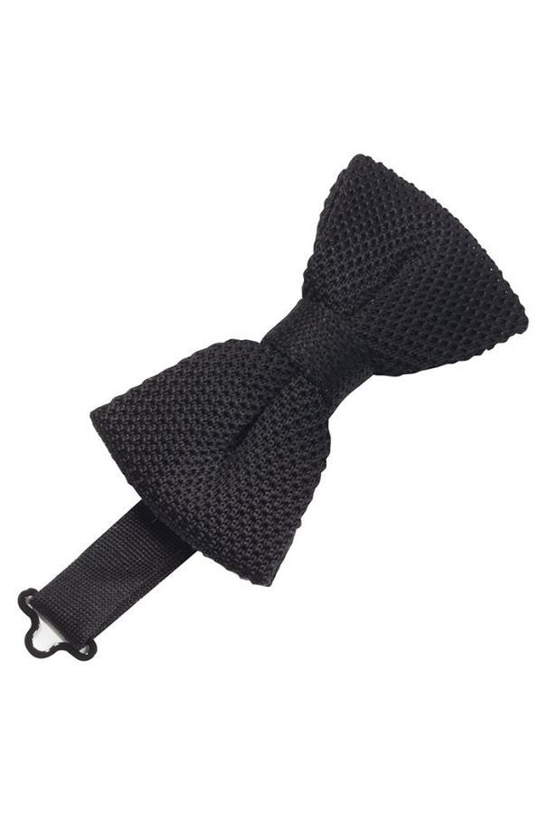 Black Silk Knit Bow Tie Cristoforo Card
