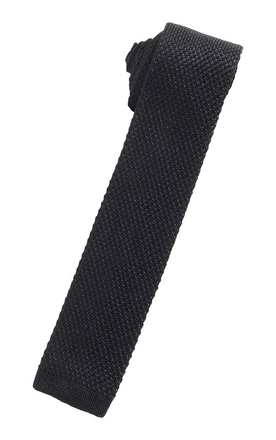 Black Silk Knit Necktie by Cristoforo Cardi