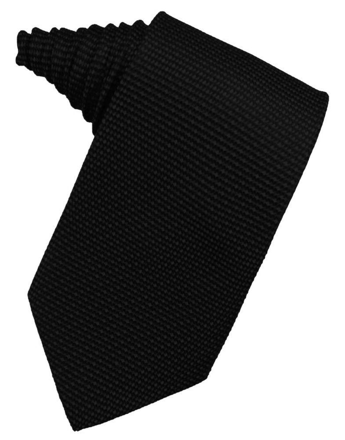Black Silk Weave Necktie by Cristoforo Cardi