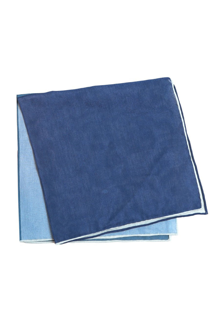 Blue Silk & Cotton Blend Quad Pocket Square Cristoforo Cardiin
