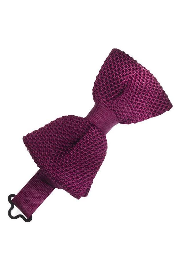 Bordeaux Silk Knit Bow Tie by Cristoforo Cardi