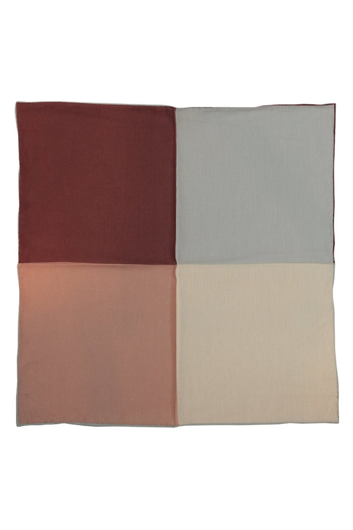 Brown Silk & Cotton Blend Quad Pocket Square by Cristoforo Cardi
