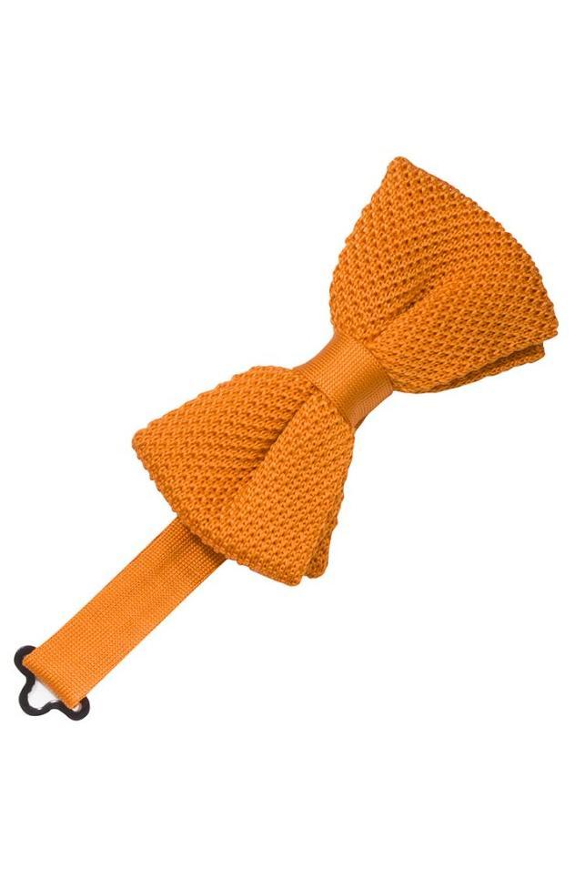 Burnt Orange Silk Knit Bow Tie Cristoforo Cardi