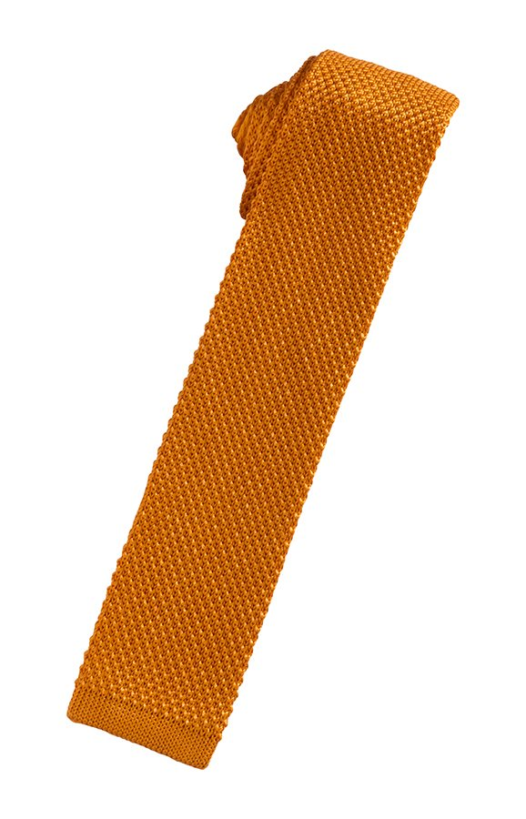 Burnt Orange Silk Knit Necktie by Cristoforo Cardi