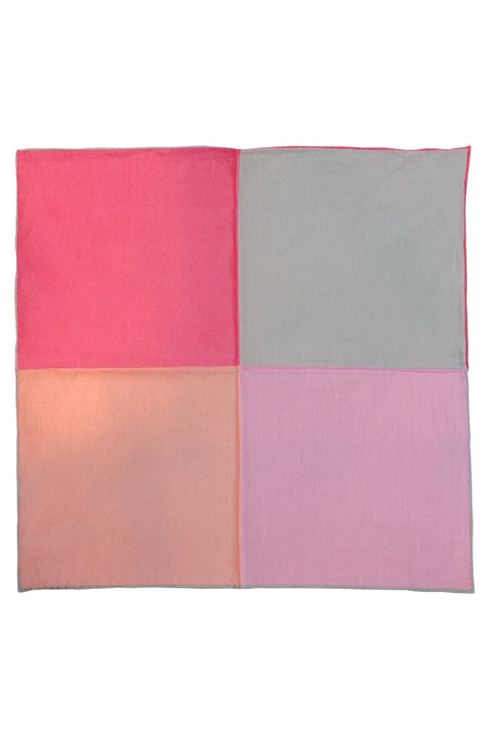 Coral Silk & Cotton Blend Quad Pocket Square by Cristoforo Cardi