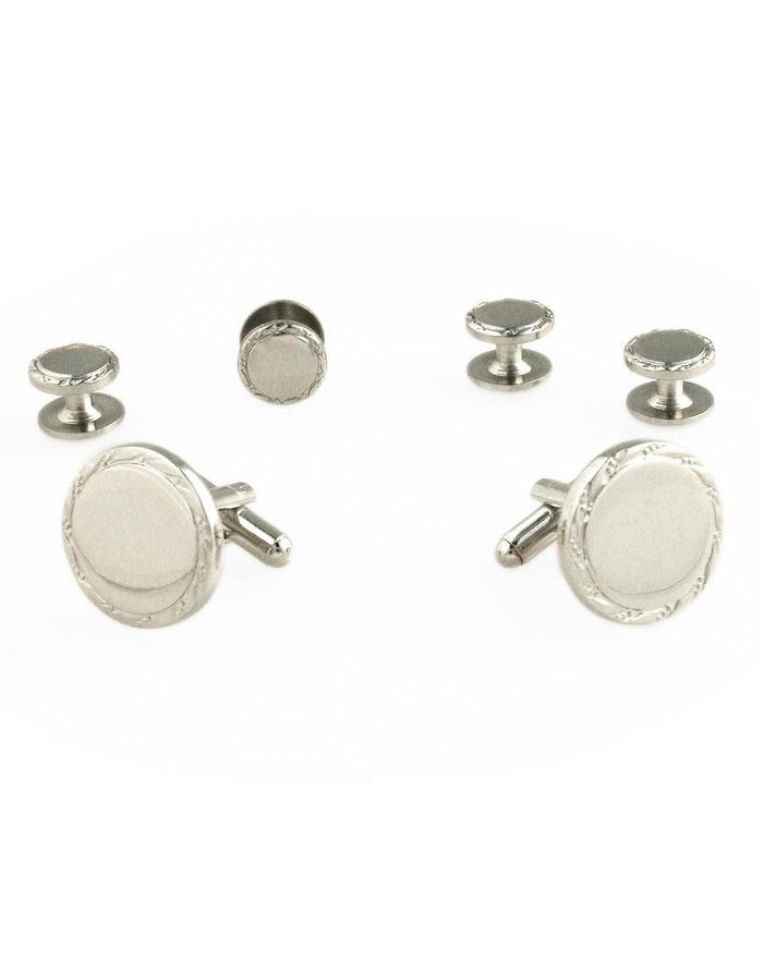Engravable Silver Studs and Cufflinks Set by Cristoforo Cardi