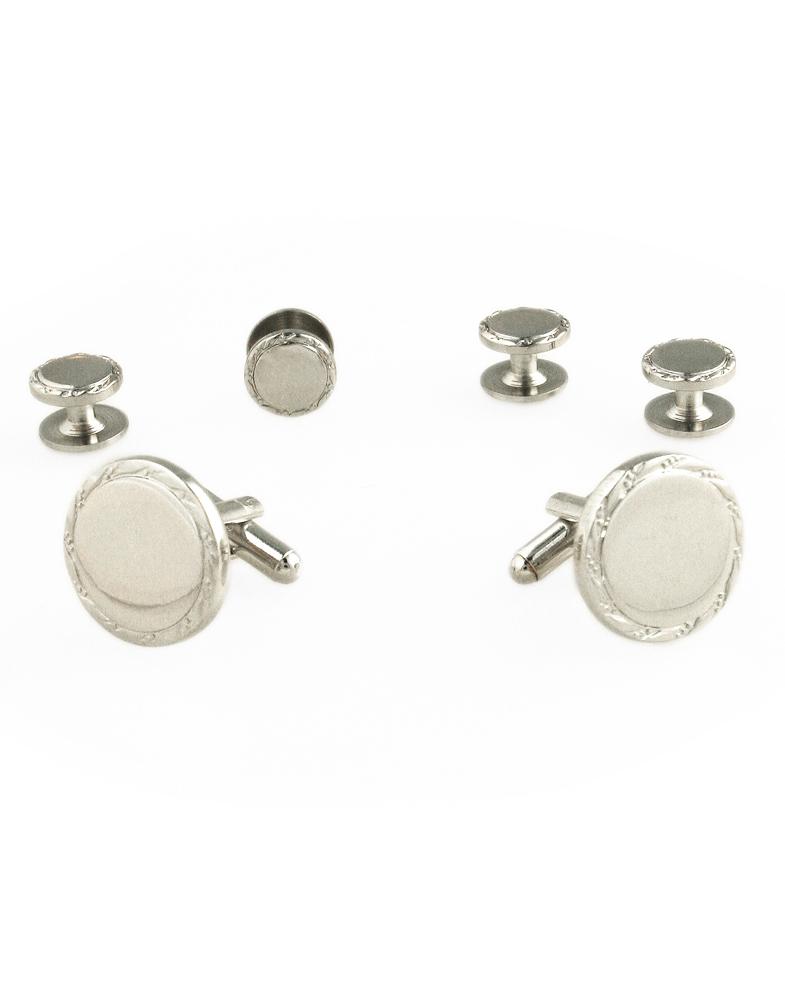 Engravable Silver Studs and Cufflinks Set by Cristoforo Cardi