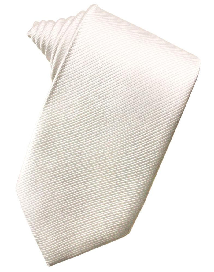 Ivory Faille Silk Necktie by Cristoforo Cardi