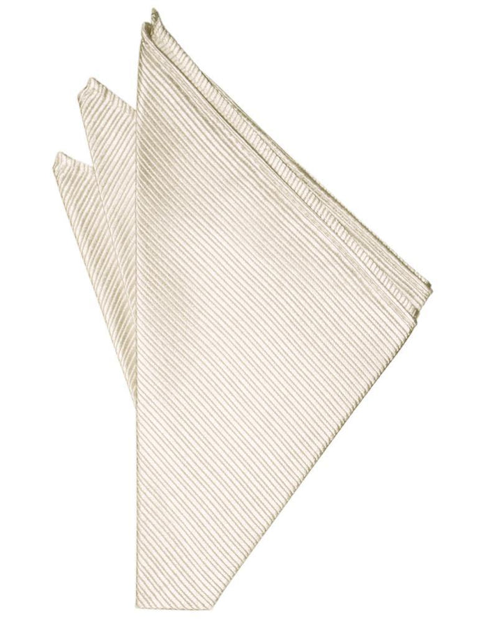 Ivory Faille Silk Pocket Square by Cristoforo Cardi