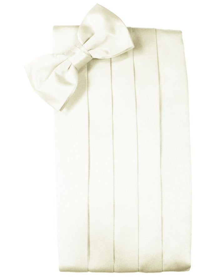 Ivory Noble Silk Cummerbund & Bow Tie Set by Cristoforo Cardi