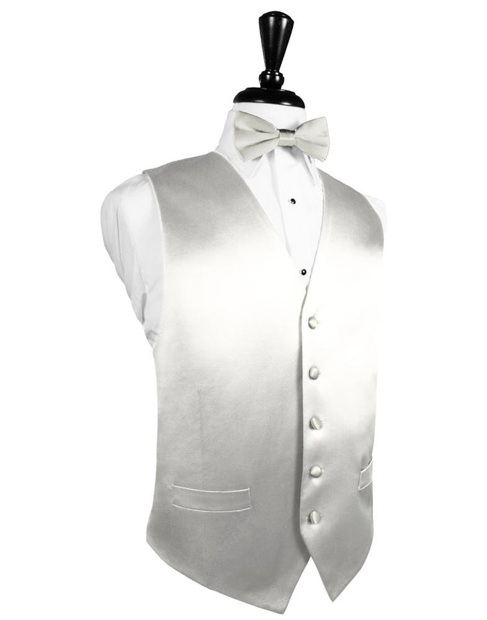 Ivory Noble Silk Tuxedo Vest by Cristoforo Cardi