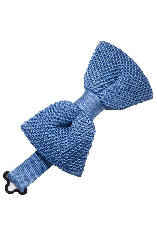 Leisure Blue Silk Knit Bow Tie by Cristoforo Cardi