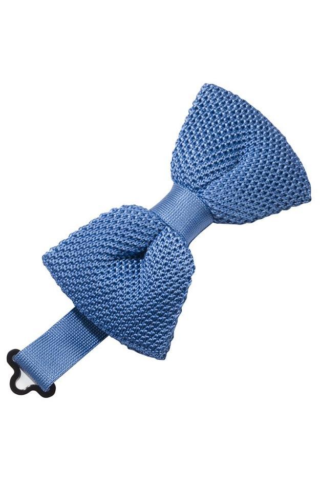 Leisure Blue Silk Knit Bow Tie by Cristoforo Cardi
