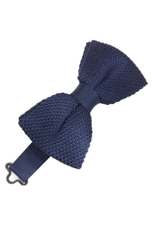 Navy Silk Knit Bow Tie by Cristoforo Cardi