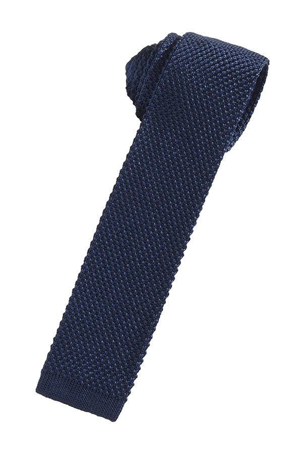 Navy Silk Knit Necktie by Cristoforo Cardi