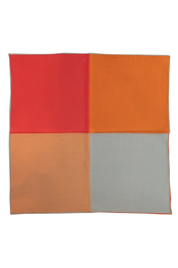 Orange Silk & Cotton Blend Quad Pocket Square Cristoforo Cardii