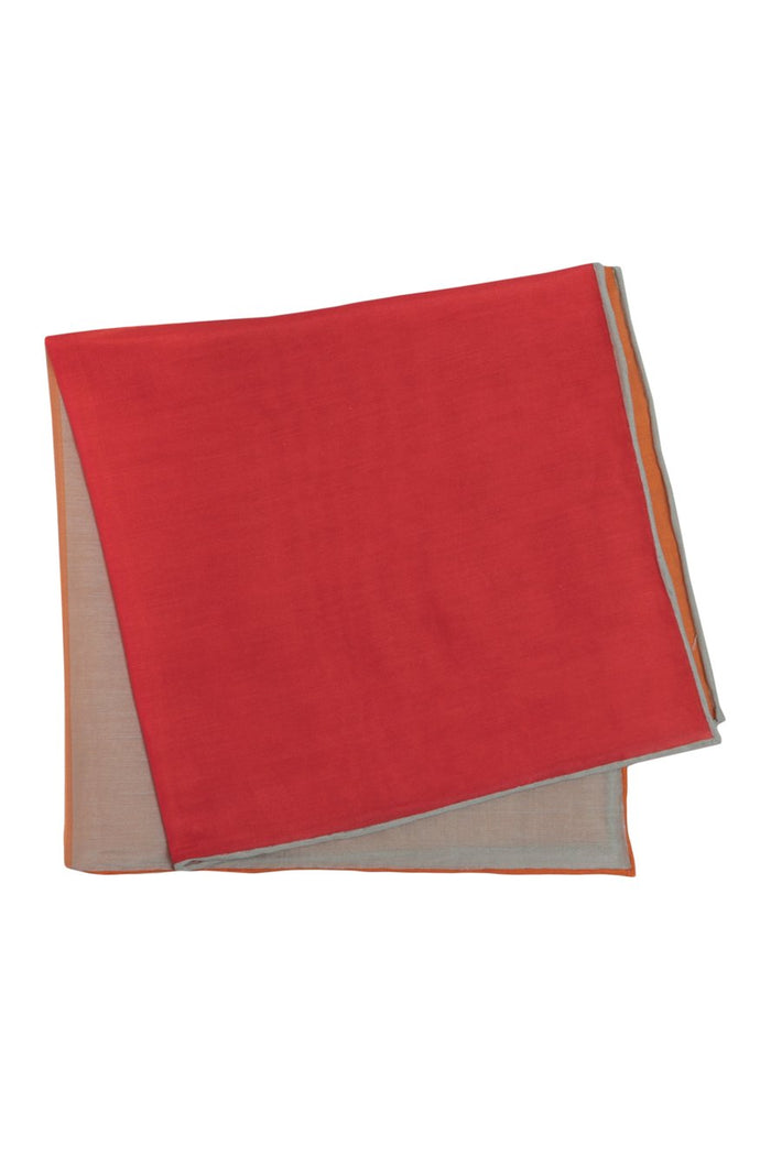 Orange Silk & Cotton Blend Quad Pocket Square Cristoforo Cardii