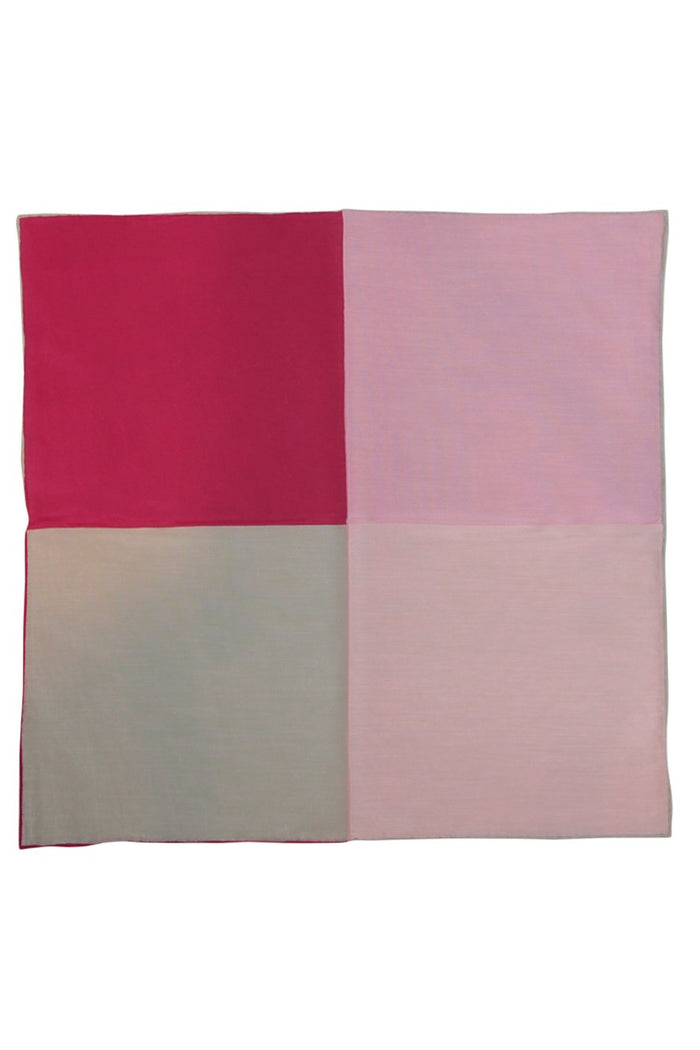 Pink Silk & Cotton Blend Quad Pocket Square by Cristoforo Cardi