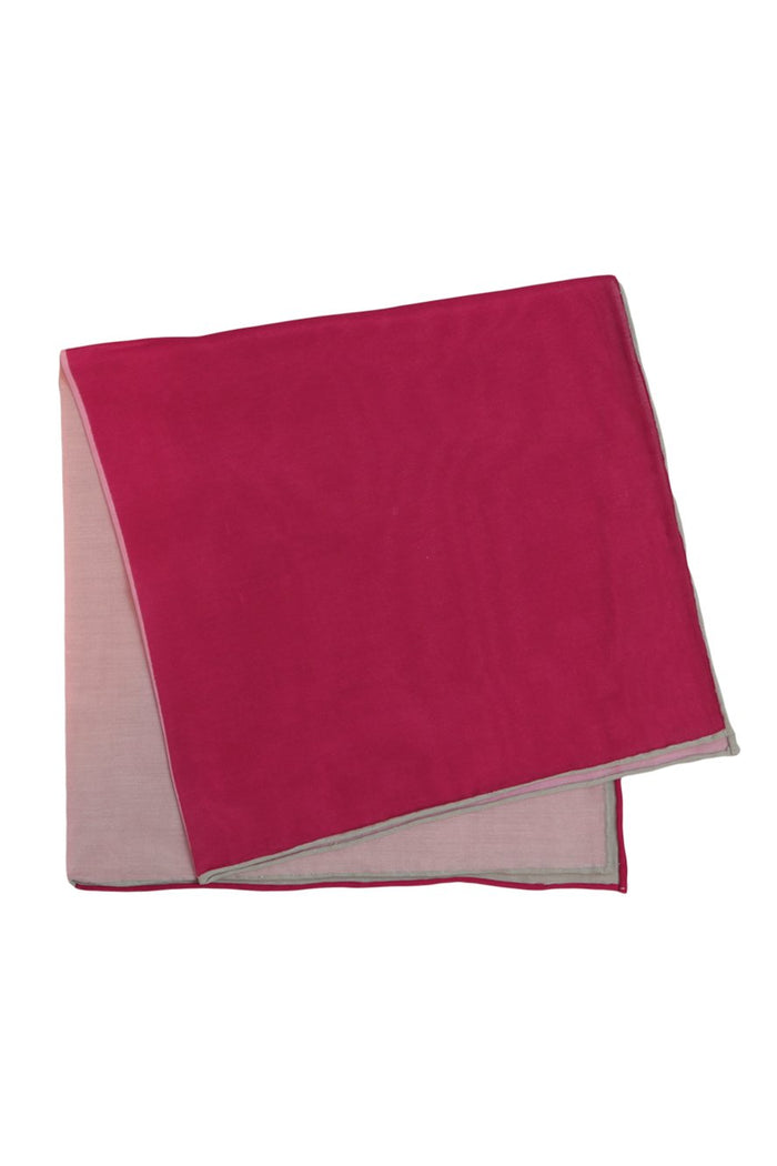 Pink Silk & Cotton Blend Quad Pocket Square by Cristoforo Cardi