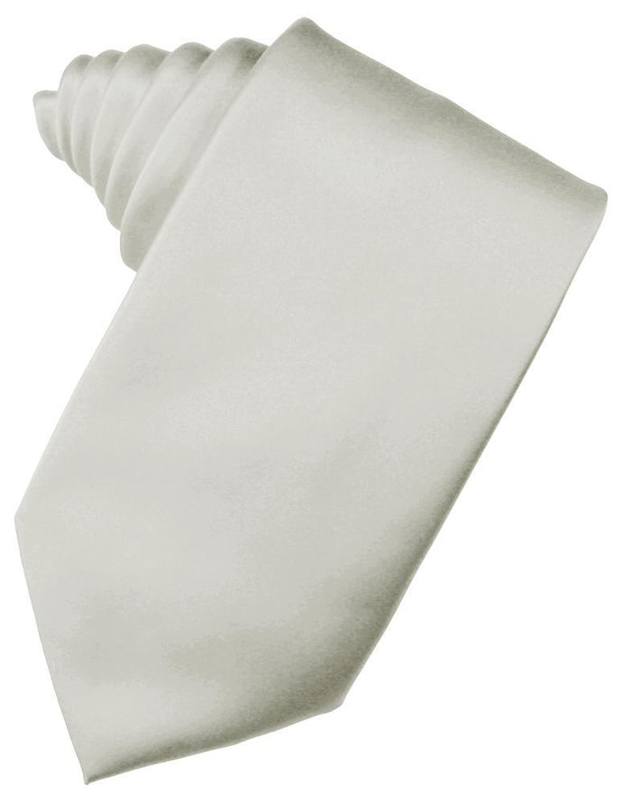 Platinum Noble Silk Necktie by Cristoforo Cardi