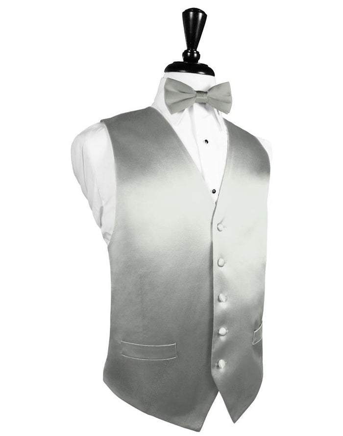 Platinum Noble Silk Tuxedo Vest by Cristoforo Cardi