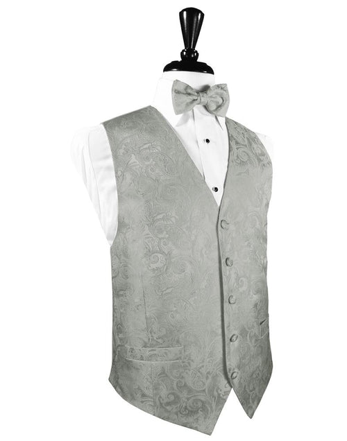 Platinum Tapestry Silk Tuxedo Vest Cristoforo Cardi