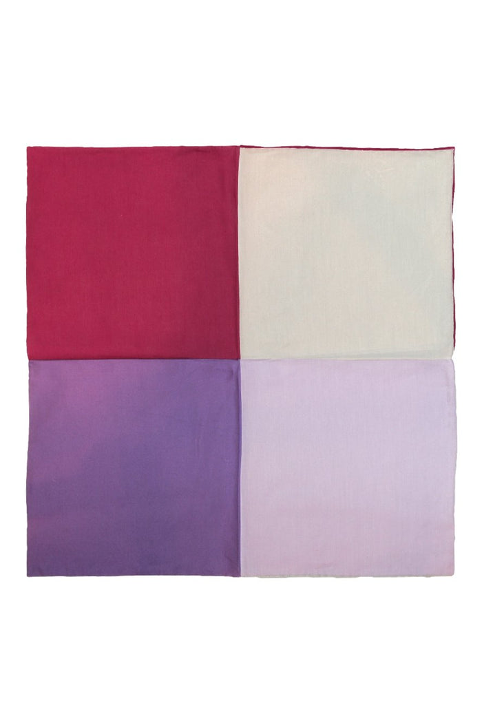 Purple Silk & Cotton Blend Quad Pocket Square by Cristoforo Cardi