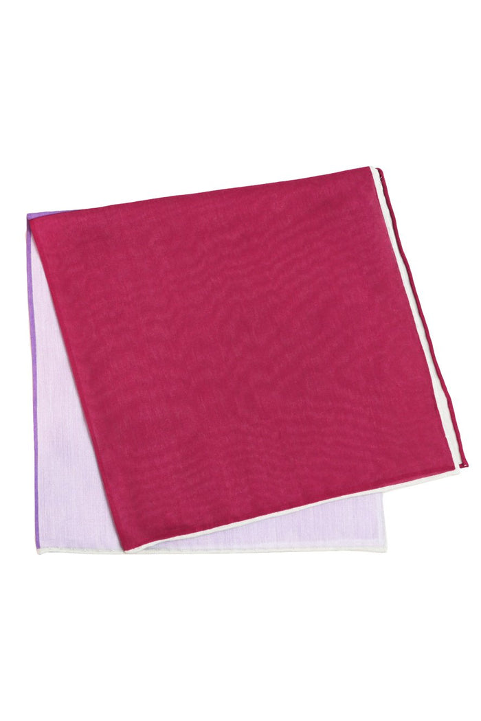 Purple Silk & Cotton Blend Quad Pocket Square by Cristoforo Cardi