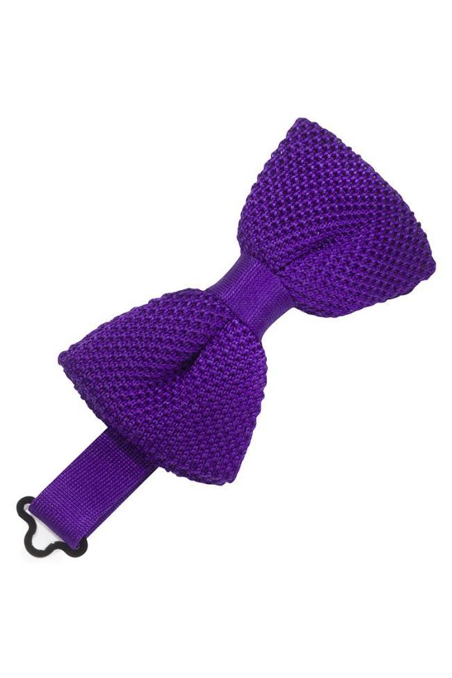 Purple Silk Knit Bow Tie by Cristoforo Cardi