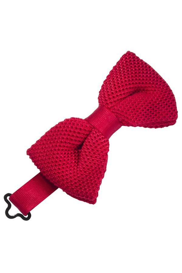Red Silk Knit Bow Tie by Cristoforo Cardi