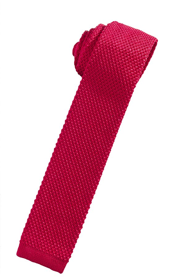 Red Silk Knit Necktie by Cristoforo Cardi
