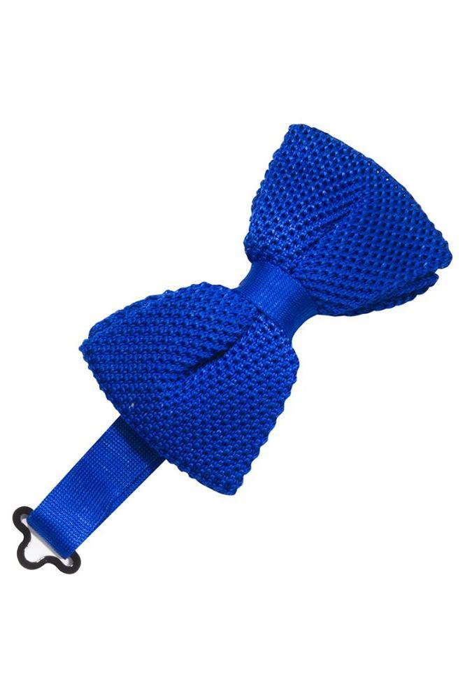 Royal Blue Silk Knit Bow Tie by Cristoforo Cardi