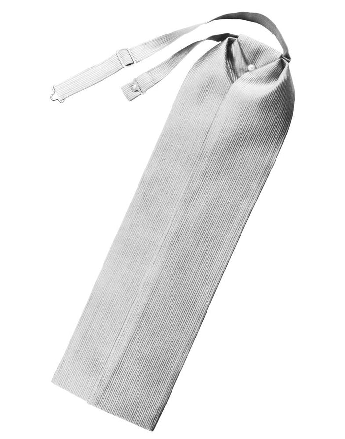 Silver Faille Silk Ascot by Cristoforo Cardi