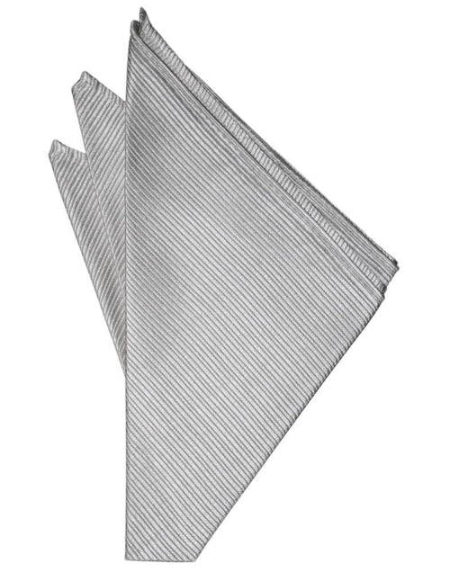 Silver Faille Silk Pocket Square by Cristoforo Cardi