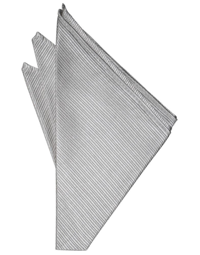Silver Faille Silk Pocket Square by Cristoforo Cardi