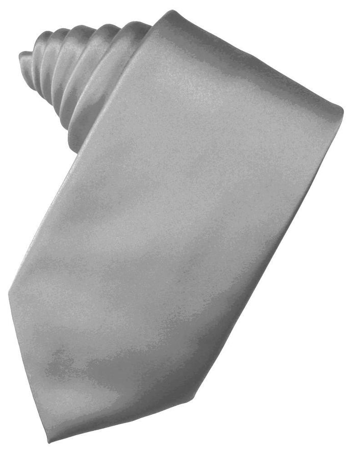 Silver Noble Silk Necktie by Cristoforo Cardi