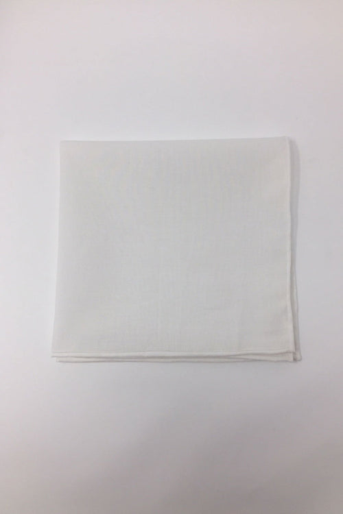 White Cotton Pocket Square by Cristoforo Cardi