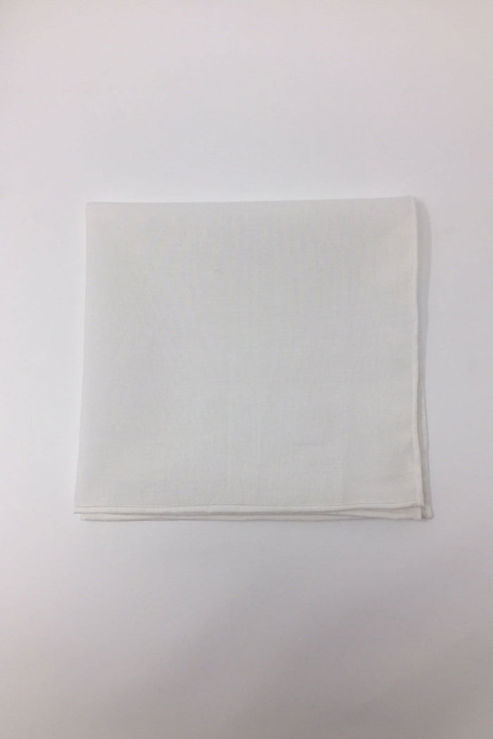 White Cotton Pocket Square by Cristoforo Cardi