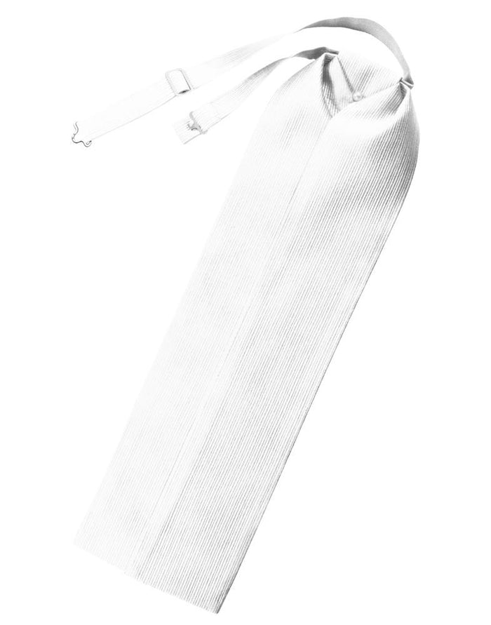 White Faille Silk Ascot by Cristoforo Cardi