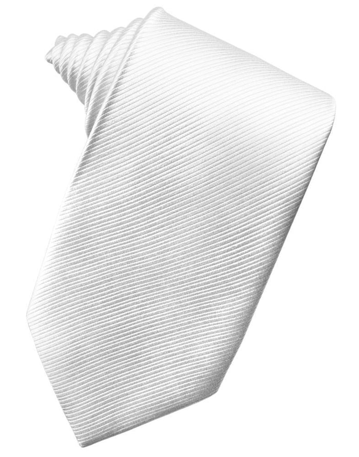 White Faille Silk Necktie by Cristoforo Cardi
