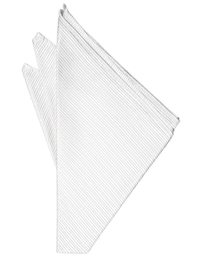 White Faille Silk Pocket Square by Cristoforo Cardi